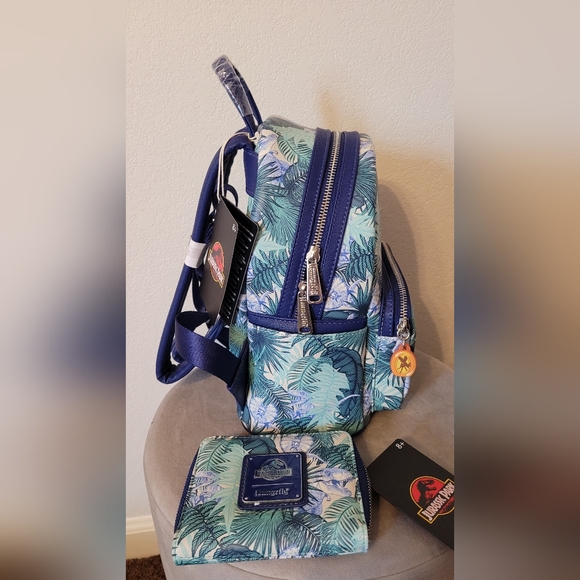 Loungefly Jurassic Park Backpack Purse and Wallet - Picture 5 of 16